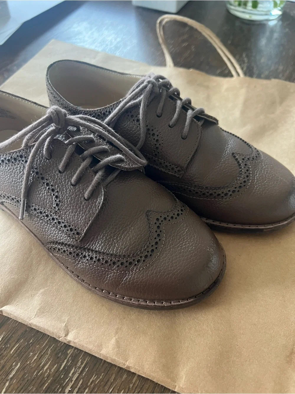 Janie and Jack Brown Leather Brogue Oxford Shoes for Kids